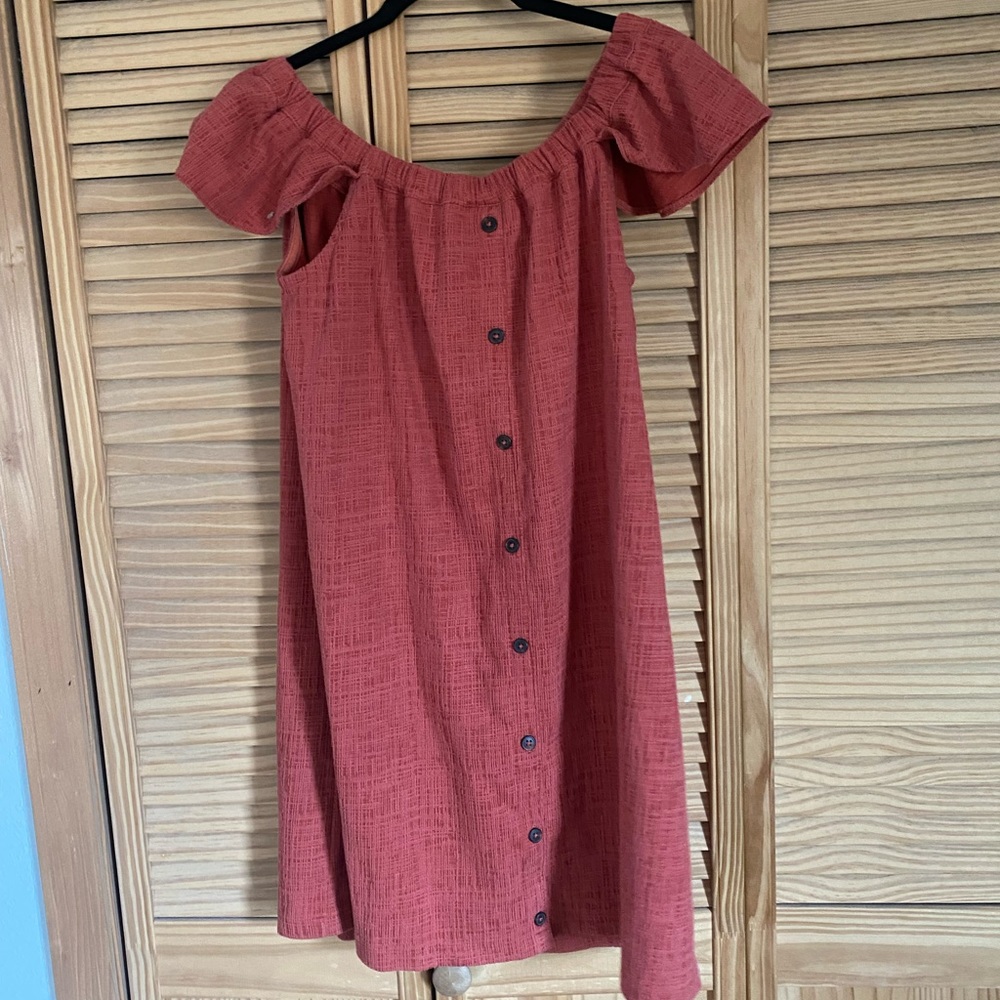 Madewell Texture and Thread off the shoulder dress